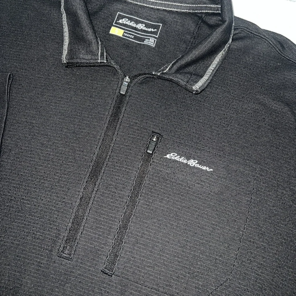 Eddie Bauer Travex Men's Pullover 1/4 Zip Sweater Black‎ Mock Neck Size 3XL